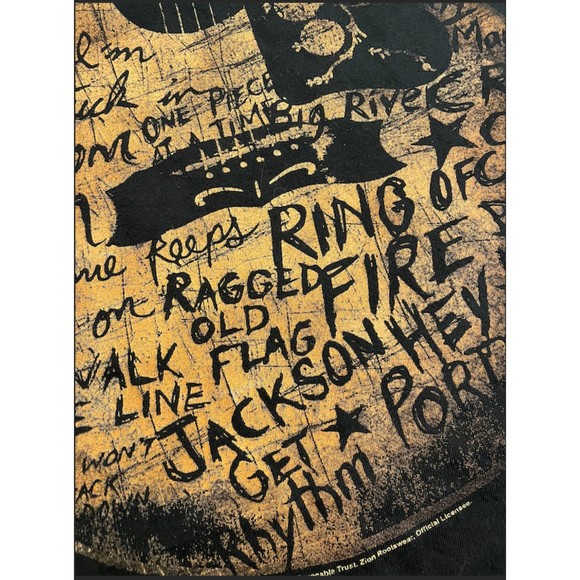 Men's Johnny Cash Guitar Song Titles T Shirt-Sz XL - Picture 5 of 9